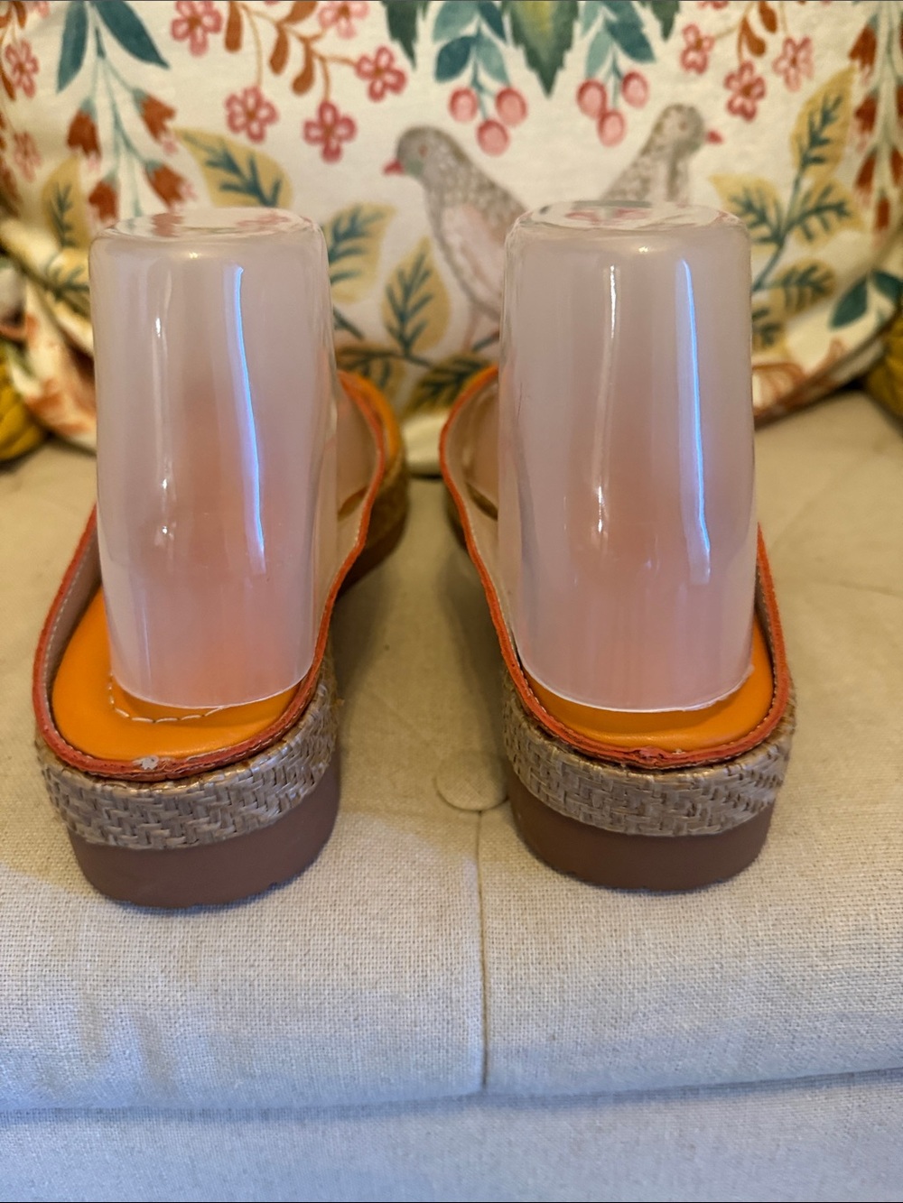 Donald J. Pliner Orange Leather Platform Thong Sandals - Picture 4 of 7